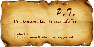 Prikosovits Trisztán névjegykártya